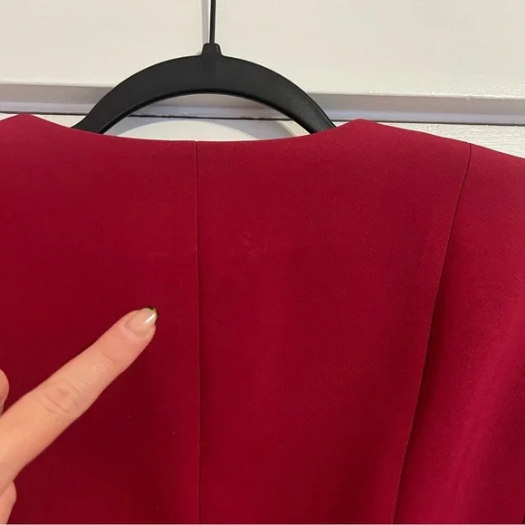 DONNA KARAN RED RASPBERRY FUCHSIA PEPLUM BLAZER JACKET SIZE 4 - Picture 6 of 7